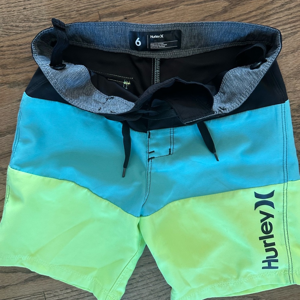 Hurley Kids Multicolor and Red Board Shorts - Picture 6 of 7